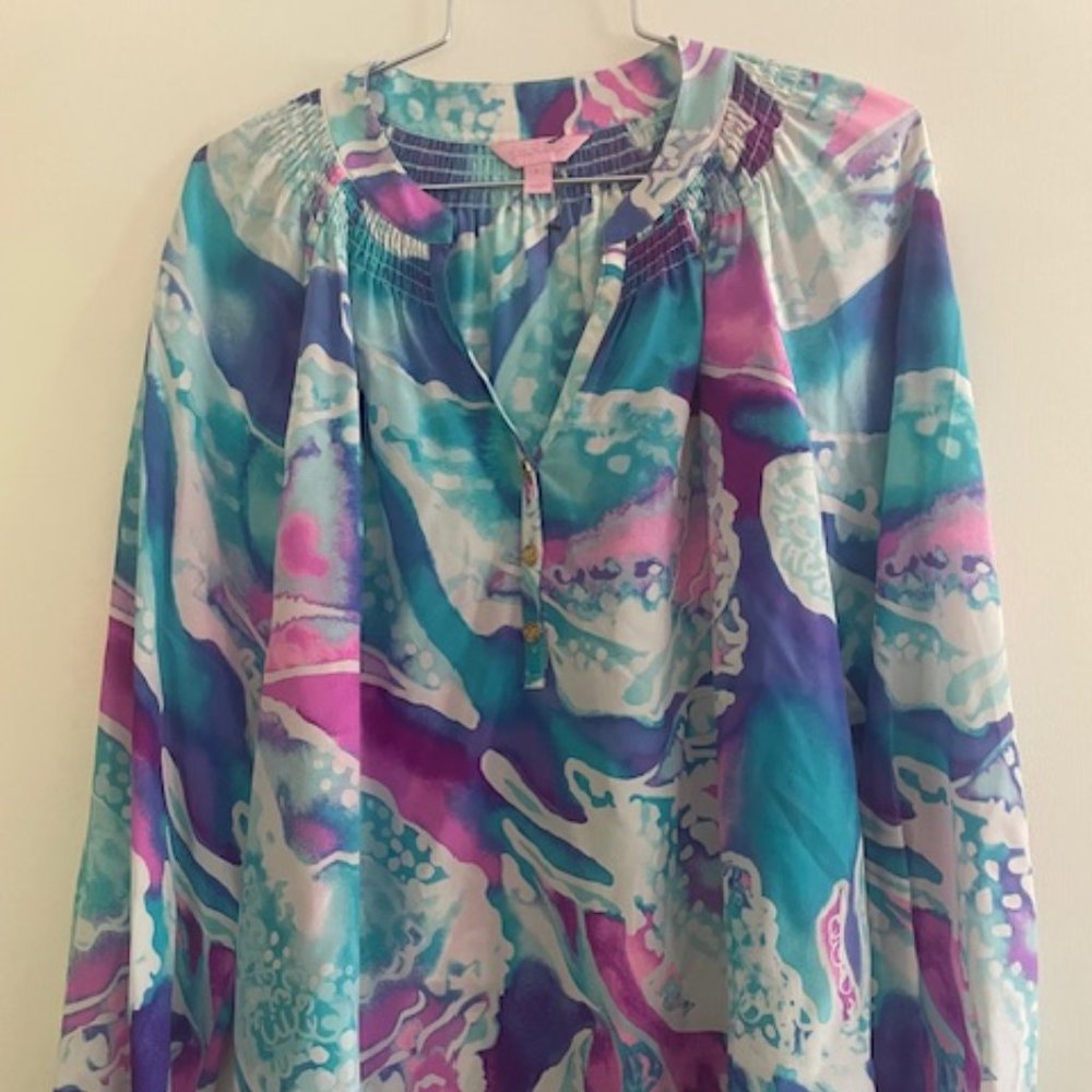 Lilly Pulitzer Elsa Top Opal Swell Aquainted Size Small